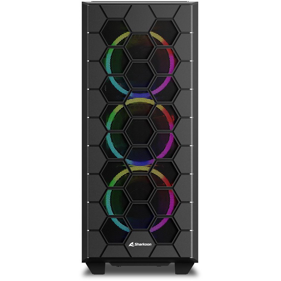 Kasë Sharkoon HEX RGB Midi Tower - Zezë - Figura 2