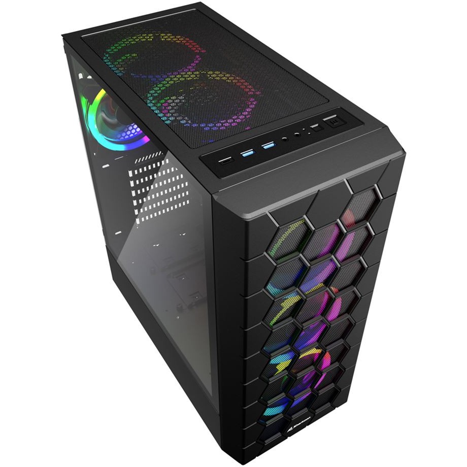 Kasë Sharkoon HEX RGB Midi Tower - Zezë - Figura 3