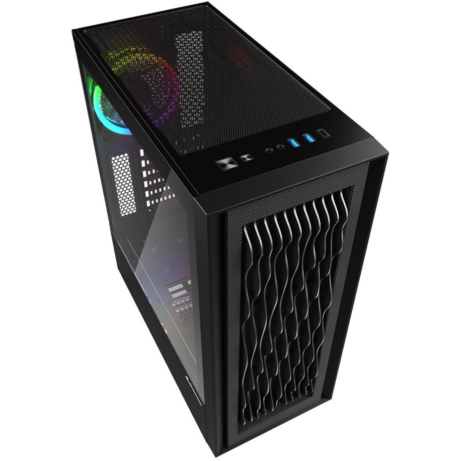 Kasë Sharkoon WAVE RGB Midi Tower - Zezë - Figura 3