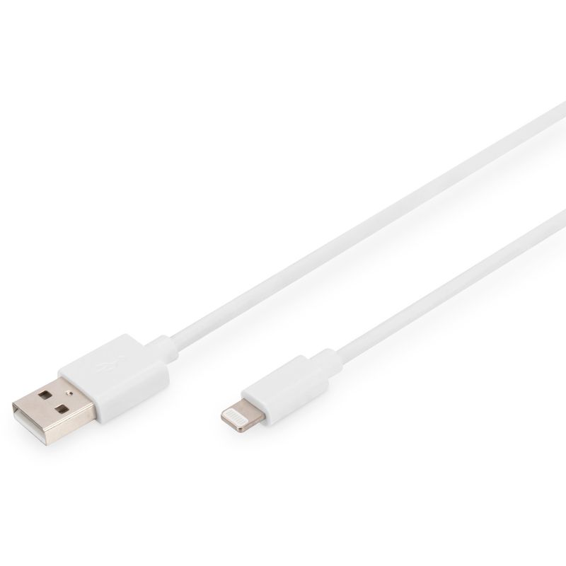 Kabllo USB për të dhëna / DIGITUS Apple Lightning në USB‑A (M/M)/ MFI/ 1m - Bardhë
