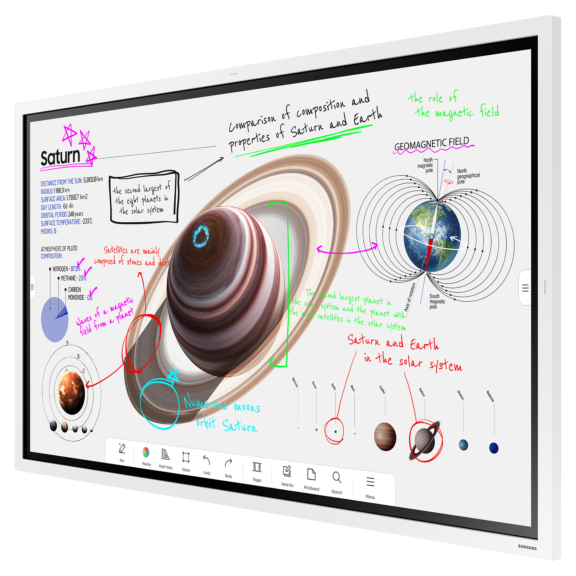 Monitor Samsung Flip Pro WM55B / 55"/ 4K Ultra HD VA / LED / 60Hz / 8ms / Touchscreen / HDCP + HDMI + DisplayPort + USB - Bardhë/Gri - Figura 2