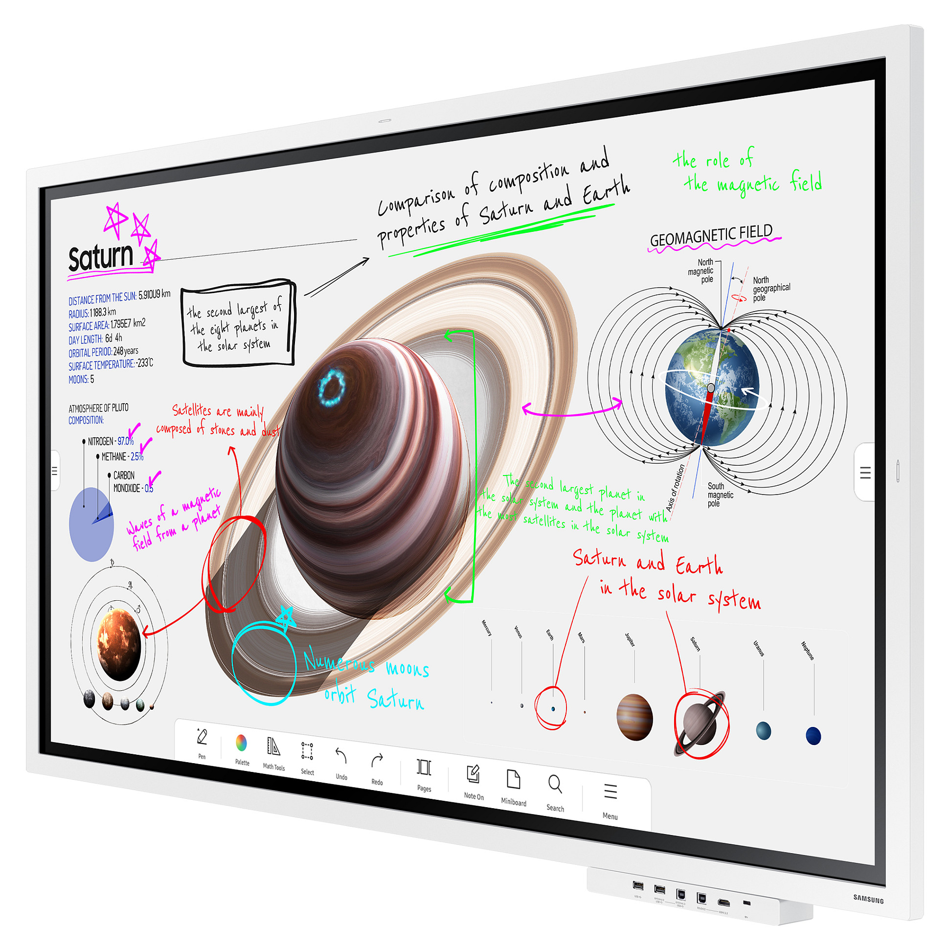 Monitor Samsung Flip Pro WM55B / 55"/ 4K Ultra HD VA / LED / 60Hz / 8ms / Touchscreen / HDCP + HDMI + DisplayPort + USB - Bardhë/Gri - Figura 5
