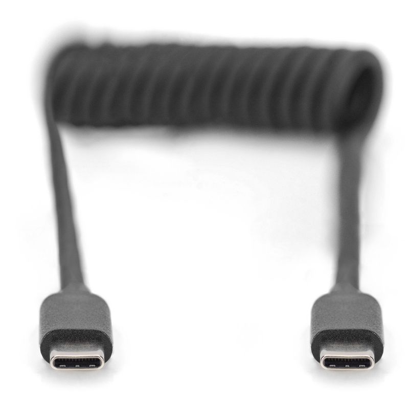Kabllo USB karikues DIGITUS USB‑C në USB‑C / spirale/ 1m - Zezë - Figura 2