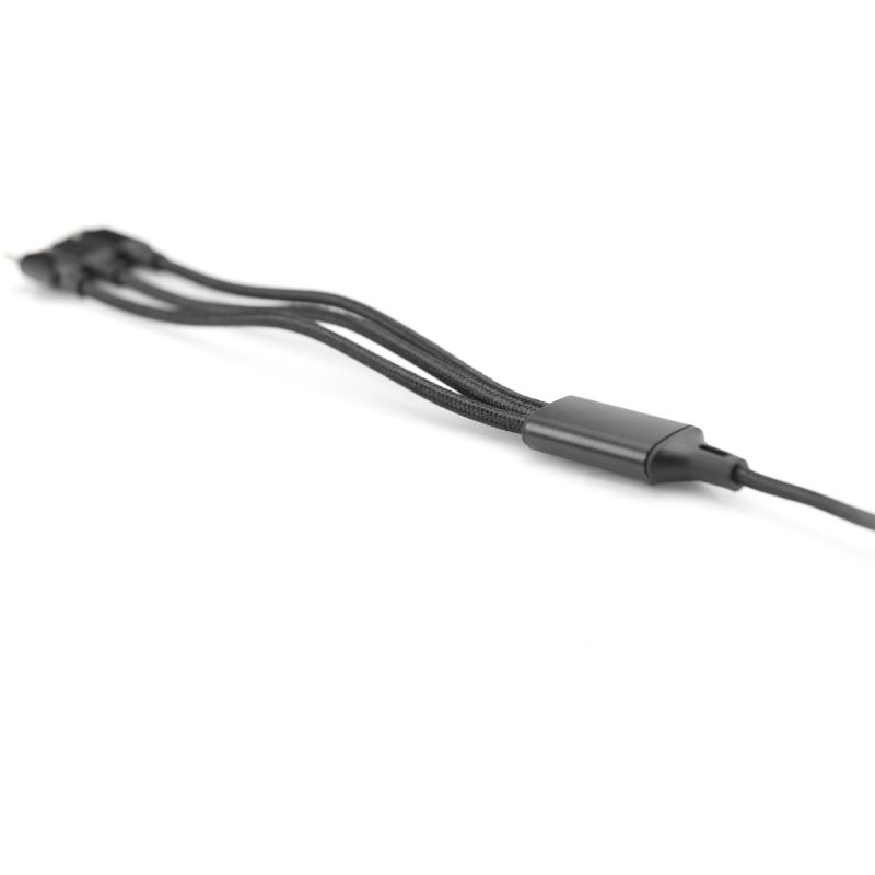 Kabllo DIGITUS LAK 3‑in‑1 USB‑A + Lightning + MicroUSB në USB‑C / 1m - Zezë - Figura 3