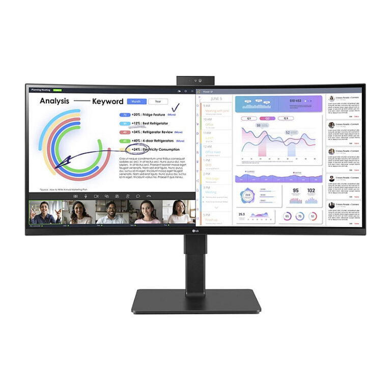 Monitor LG 34BQ77QC / 34''/ UltraWide Dual Quad HD IPS / LCD / Curved / 60Hz / 5ms / HDMI+USB - Zezë