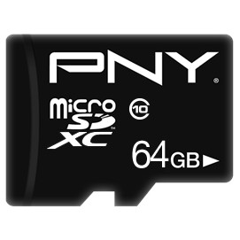 Kartë Memorie SD CARD 64GB PNY Performance Plus MicroXC  Class 10 Black