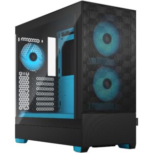 Kasë Tower Fractal Design Pop Air RGB Cyan Core TG Clear Tint – Zezë/Blu