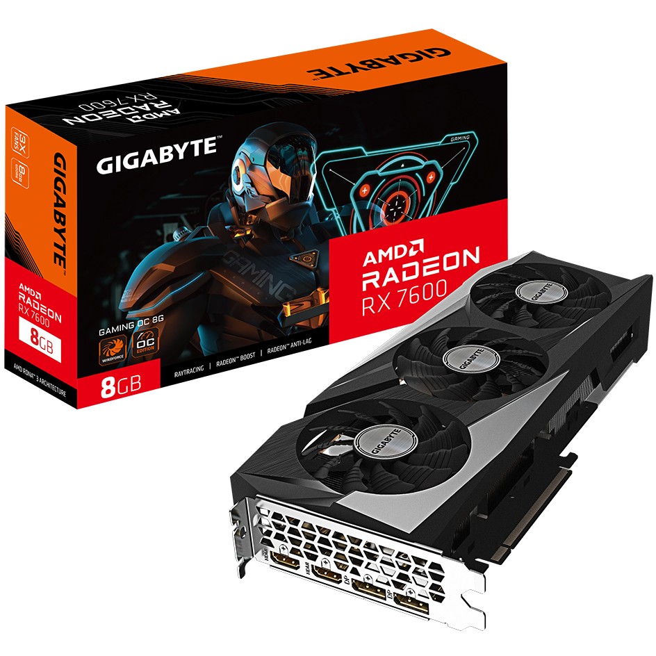 Kartelë Grafike AMD VGA Gigabyte RX 7600 Gaming OC / 8GB / GDDR6