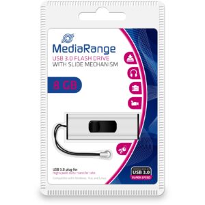 USB Flash Drive STICK 8GB MEDIARANGE MR914 3.2 Gen 1 - e zezë dhe hiri