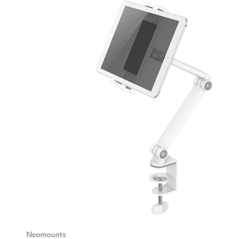 Mbajtëse për Monitor Tablet stand with 3 pivot points (4.7" - 12.9") max 1kg - desk mount - Neomounts White