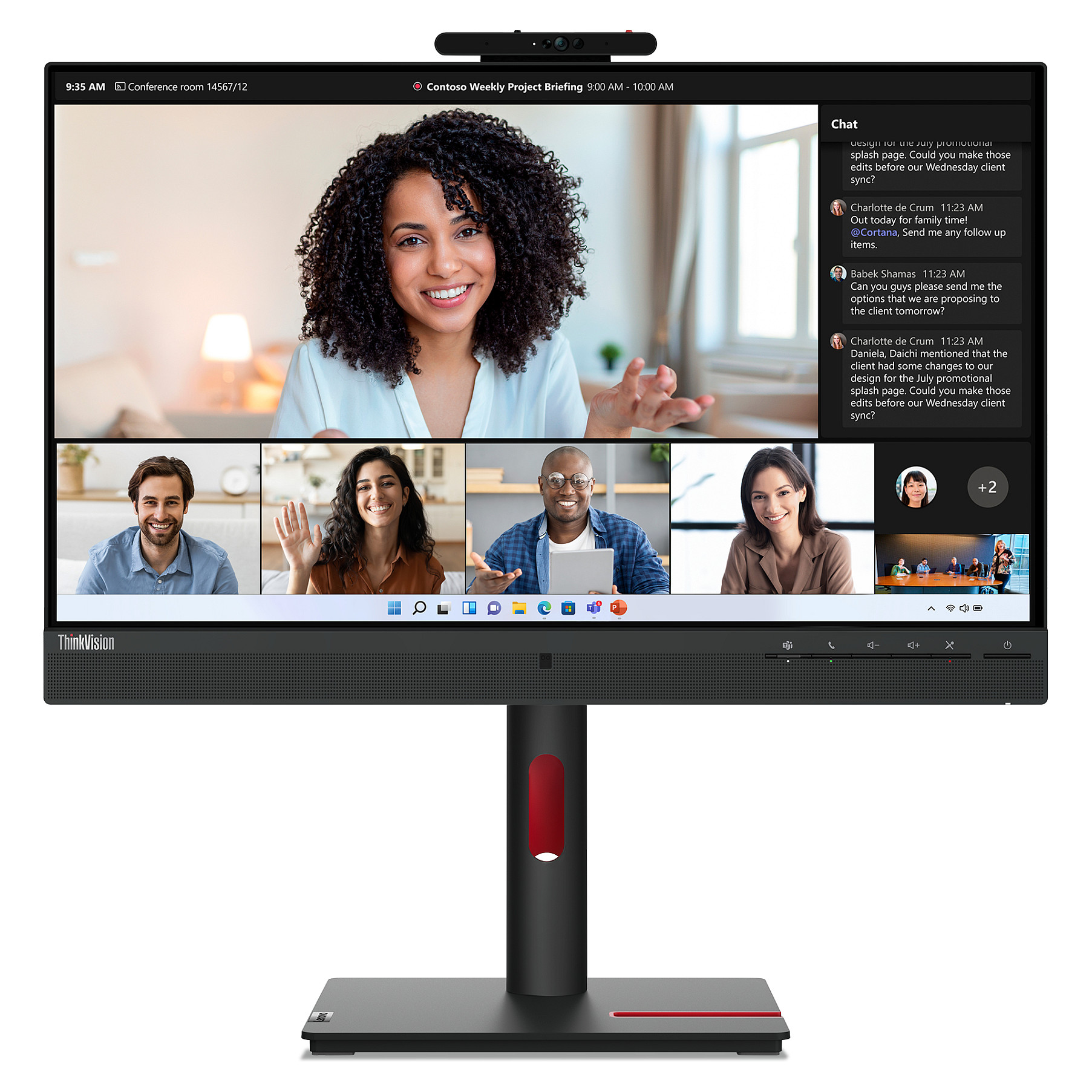Monitor Lenovo ThinkVision T24mv-30 / 23.8"/ Full HD IPS / LED / 75Hz / 6ms / USB-C + USB-A + HDMI + DisplayPort - Zezë - Figura 2