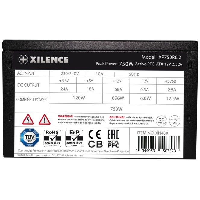 Furnizues Energjie PSU Xilence Performance XP750R6.2 / 750W - Zezë - Figura 5