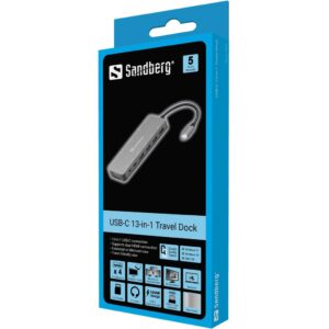 Docking Station Sandberg 136-45 USB-C 13in1 PD, 100W