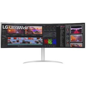 Monitor të Lakuar LG UltraWide 49BQ95C-W / 49"  UWDQHD NanoIPS Curved 5ms 144Hz / HDMI DP USB-C Speaker / e bardhë