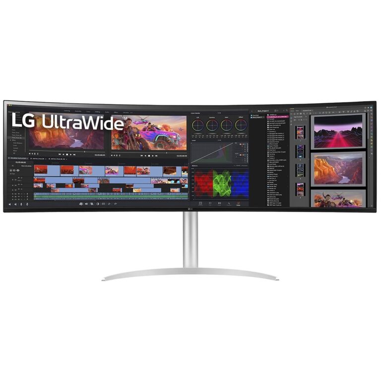 Monitor të Lakuar LG UltraWide 49BQ95C-W / 49"  UWDQHD NanoIPS Curved 5ms 144Hz / HDMI DP USB-C Speaker / e bardhë