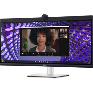 Monitor i lakuar Dell P3424WEB / 34.1" WQHD IPS 60Hz 5ms Curved / HDMI DP RJ45 Webcam USB-C VESA / e zezë dhe gri