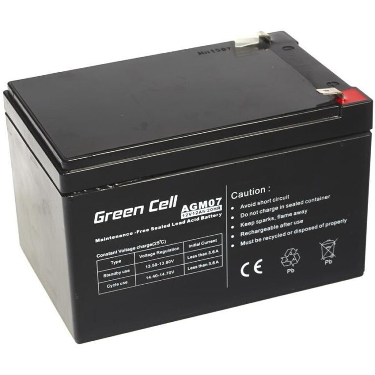 Bateri të mesme Green Cell Replacement Battery AGM07 12V / 12Ah