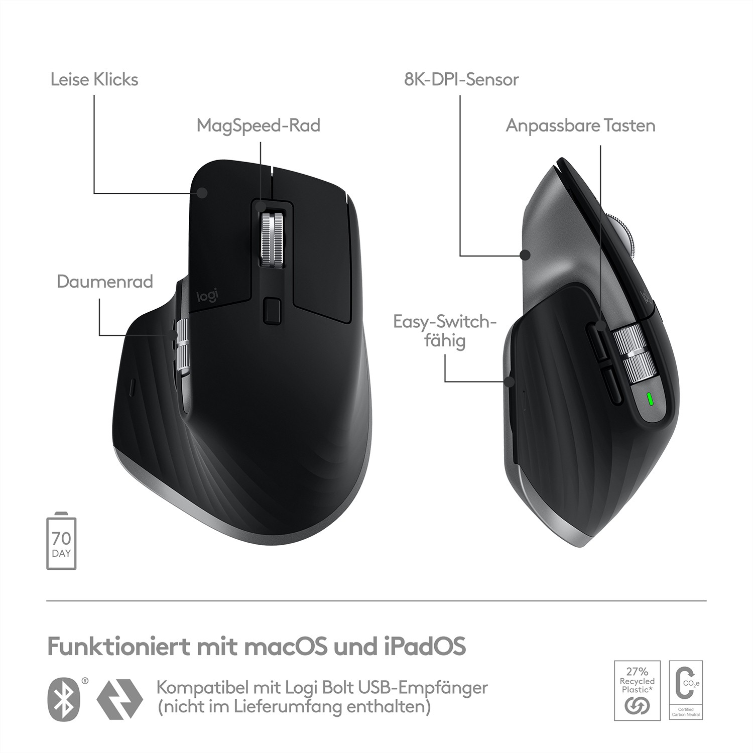 Maus Logitech Master Series MX Master 3S for Mac grau - Figura 5