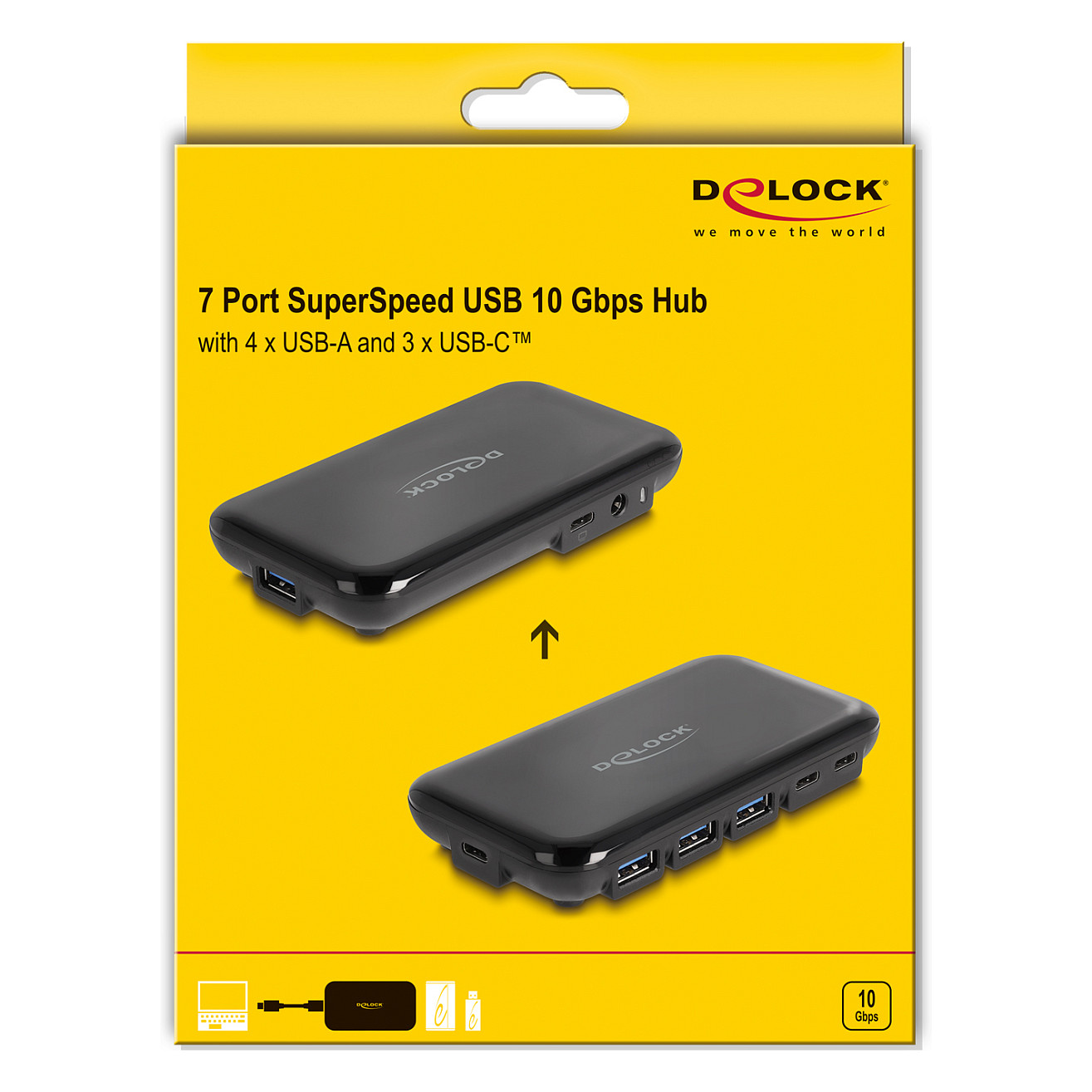 HUB DELOCK USB 3.2 Gen 2 / 7×Ports / 4×USB‑A + 3×USB‑C - Zezë - Figura 5