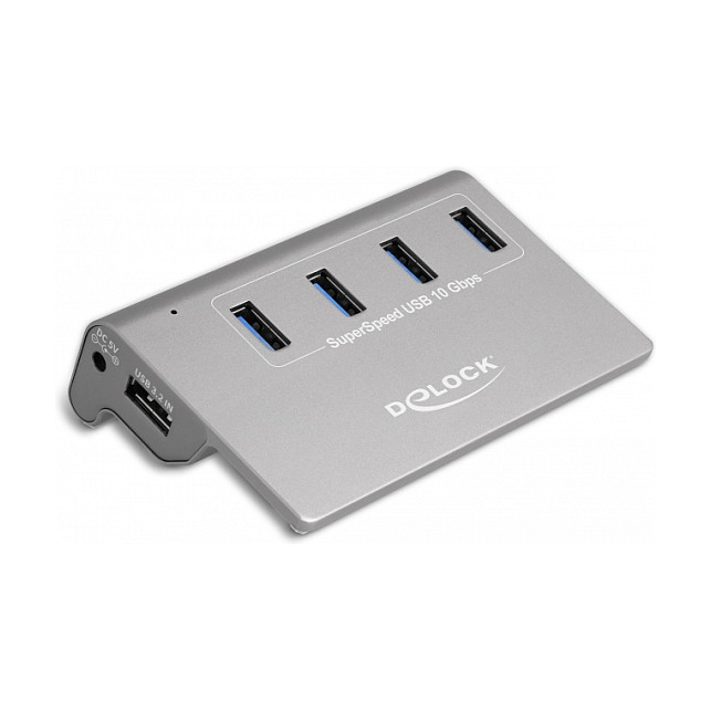 HUB DELOCK USB 3.2 Gen 2 / 4×USB‑A Ports - Gri