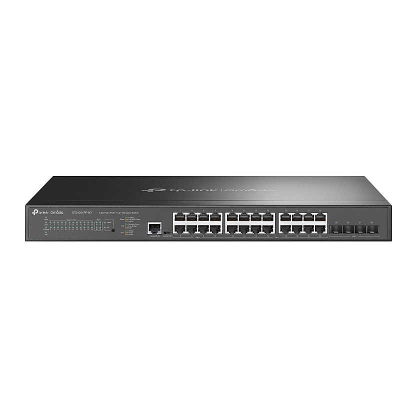 TP-Link Omada SG3428XPP-M2 – 24× 2.5G PoE++ + 4× 10G SFP+ L2+ Managed Switch (500W PoE, Rackmount)