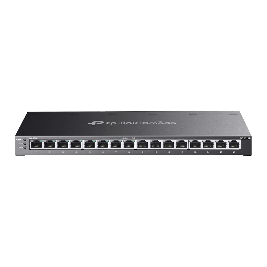 TP-Link Omada SG2016P – 16-Port Gigabit Smart Managed PoE+ Switch (120W, Rackmount/Desktop)