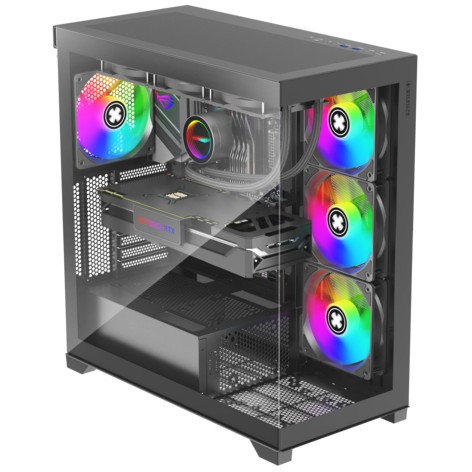 Kasë Midi XILENCE XG171 Gleam X818.ARGB – Zezë