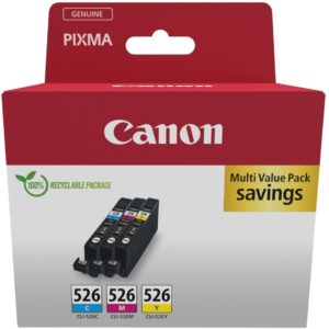 INK / Canon / CLI-526 / 4541B018 / 3er Multipack – Blu-Rozë-Verdhë