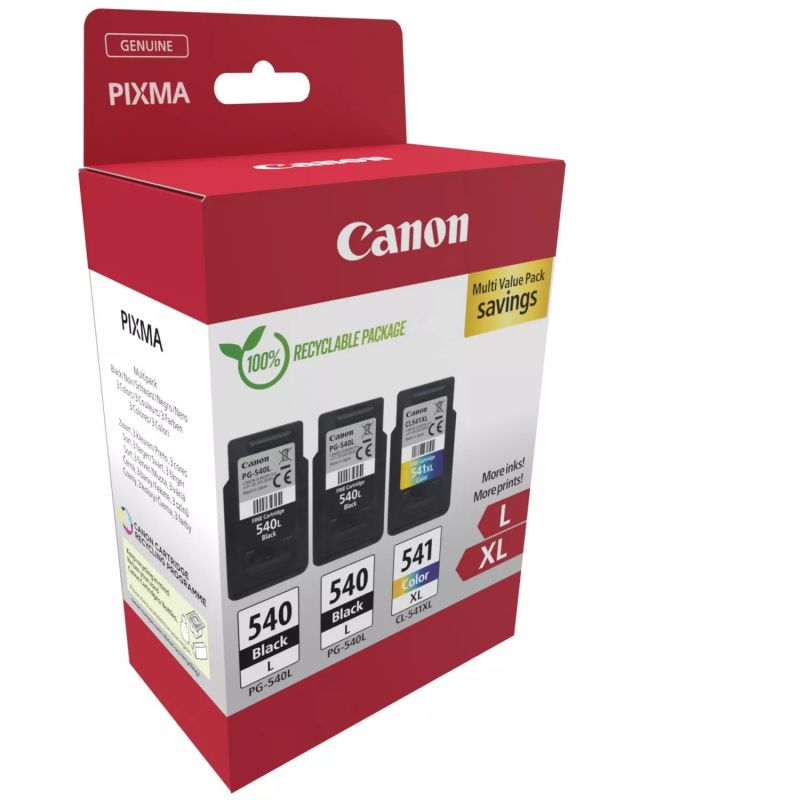 INK / Canon / PG-540L/CL-541XL / 5224B017 / 3er Multipack – 2x Zezë-Blu-Rozë-Verdhë