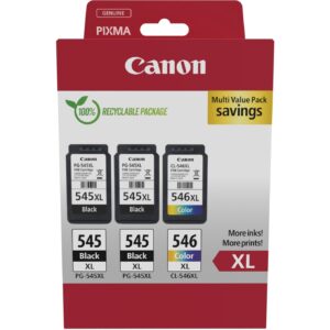 INK / Canon / PG-545XL/CL-546XL / 8283B013 / 3er Multipack – 2x Zezë-Blu-Rozë-Verdhë