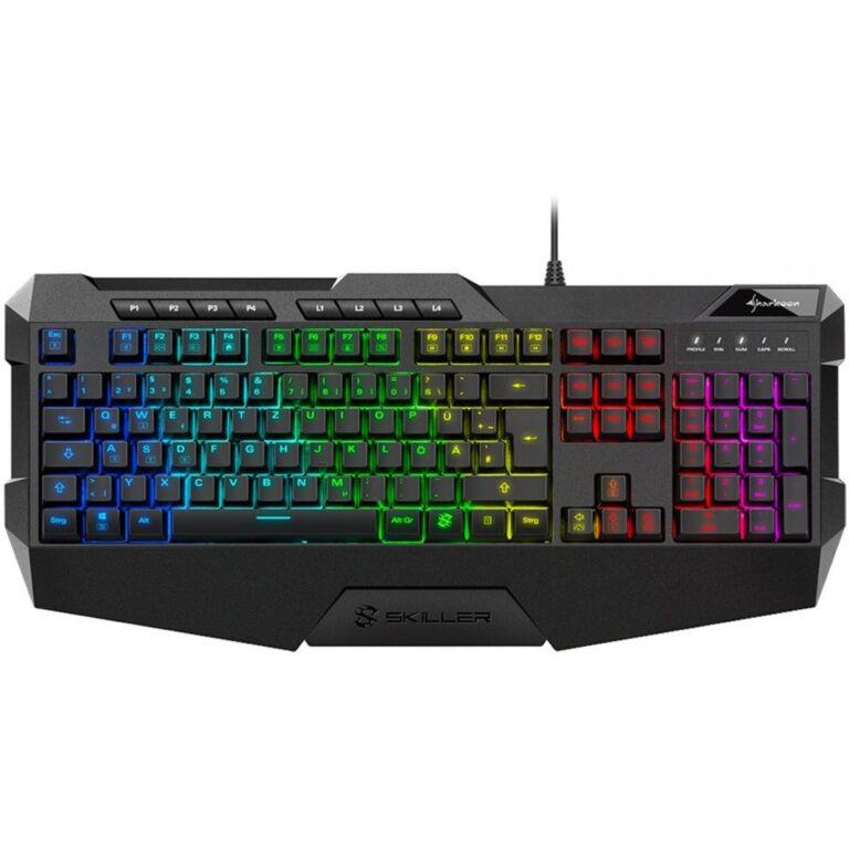 Tastierë gaming me kabllo Sharkoon Skiller SGK4 / QWERTZ / Rubberdome - Zezë