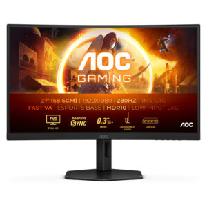 Monitor Gaming AOC C27G4ZXU / 27"/ Full HD Fast VA / LED / Curved / 280Hz / 1ms / USB+HDMI+DP - Zezë