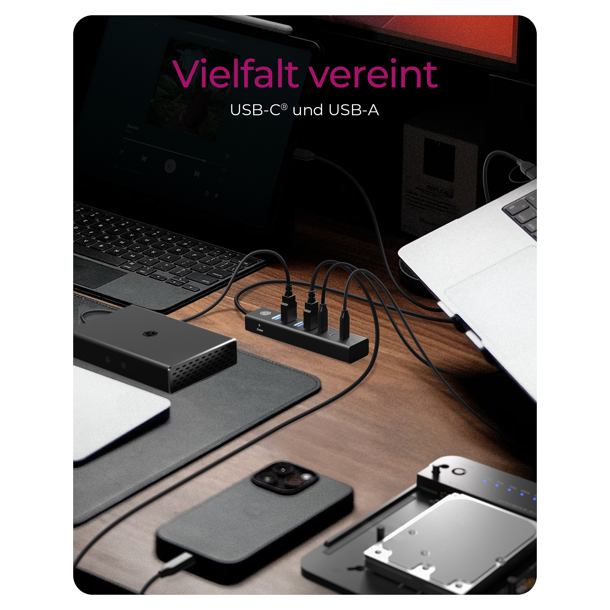 HUB ICY BOX IB-HUB1737-C3 / USB-C + USB-A / 7-Port - Figura 2