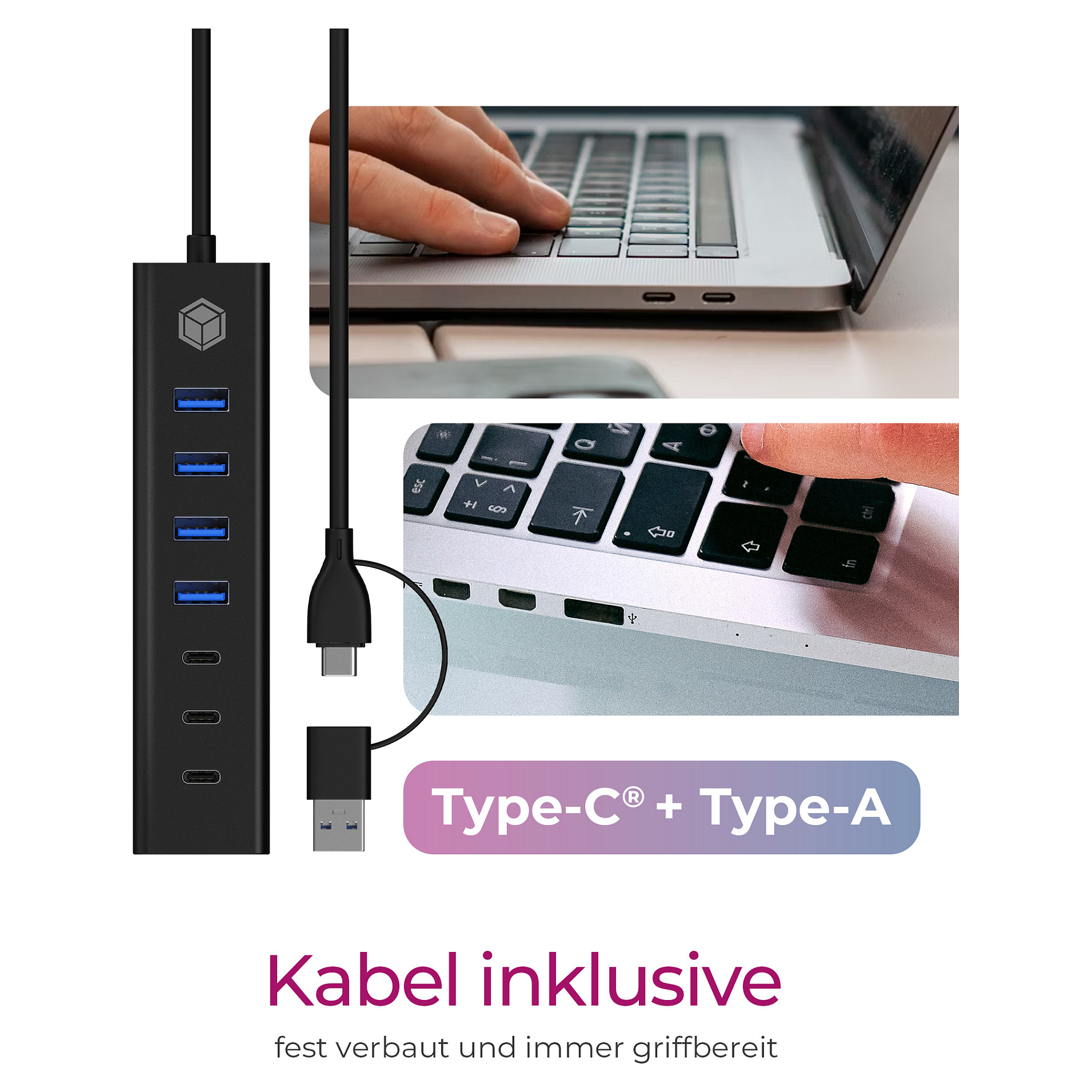 HUB ICY BOX IB-HUB1737-C3 / USB-C + USB-A / 7-Port - Figura 4