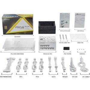Furnizues Energjie 750W Seasonic FOCUS-GX-750-V4-E bardhë ATX 3.1 80+ Gold