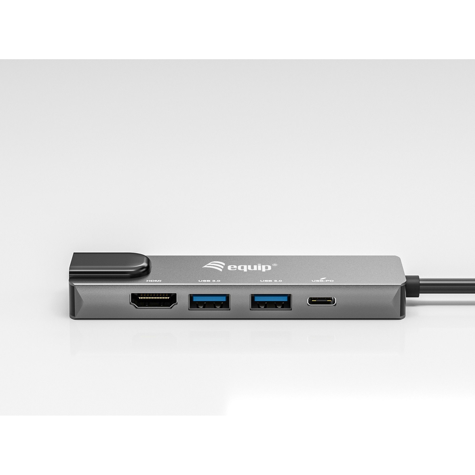 Docking Station Equip USB-C në HDMI / 2xUSB 3.0 / Gigabit Ethernet / 100W Power Delivery (Kabllor 25cm) - E Zezë - Figura 2