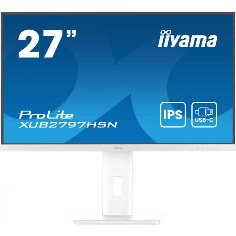 Monitor Iiyama XUB2797HSN-W2 / 27" Full HD IPS 100Hz 1ms / HDMI DP USB-C / e bardhë