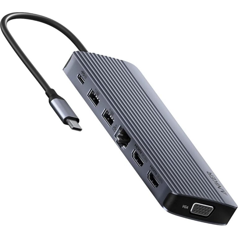 Docking Station / USB-C / Anker / 14-in-1 / Triple Display / HDMI + VGA + Ethernet + USB + Audio - Gri