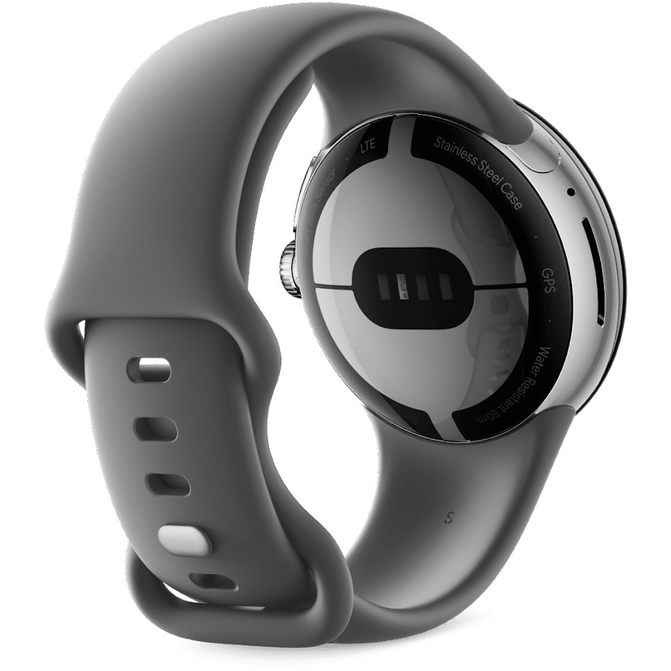 Orë e mençur Google Pixel Watch- polished silver stainless steel 41mm charcoal active band - Figura 4