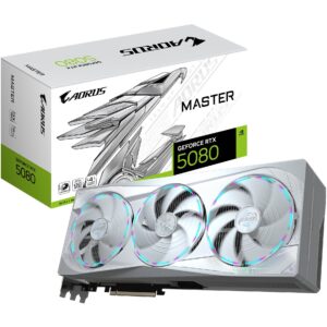 Kartelë Grafike NVIDIA GPU RTX 5080 16GB Gigabyte Aorus Master Ice GDDR7 3Fan white