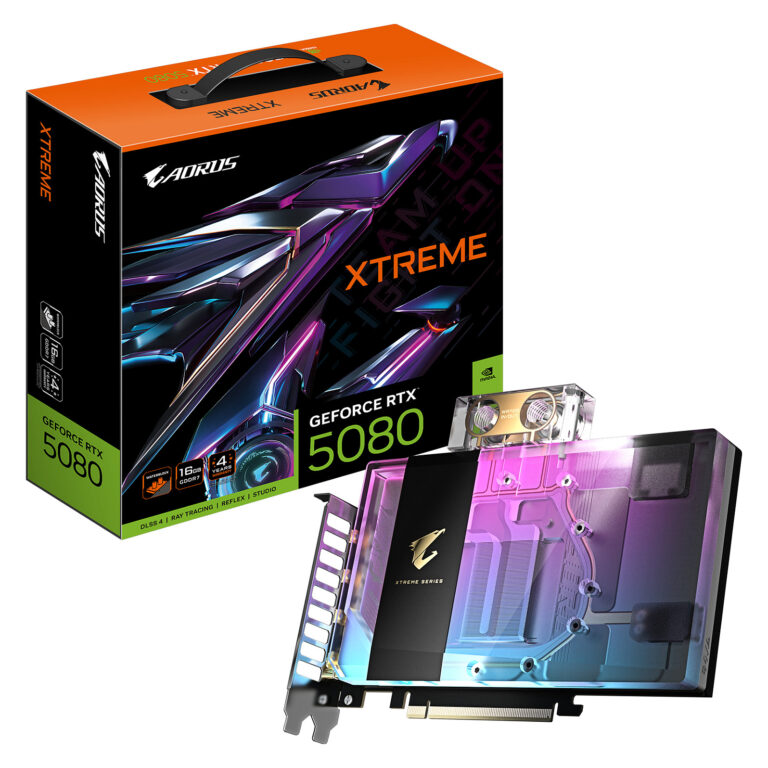 Kartelë Grafike NVIDIA Gigabyte RTX 5080 16GB Xtreme Waterforce WB / GDDR7