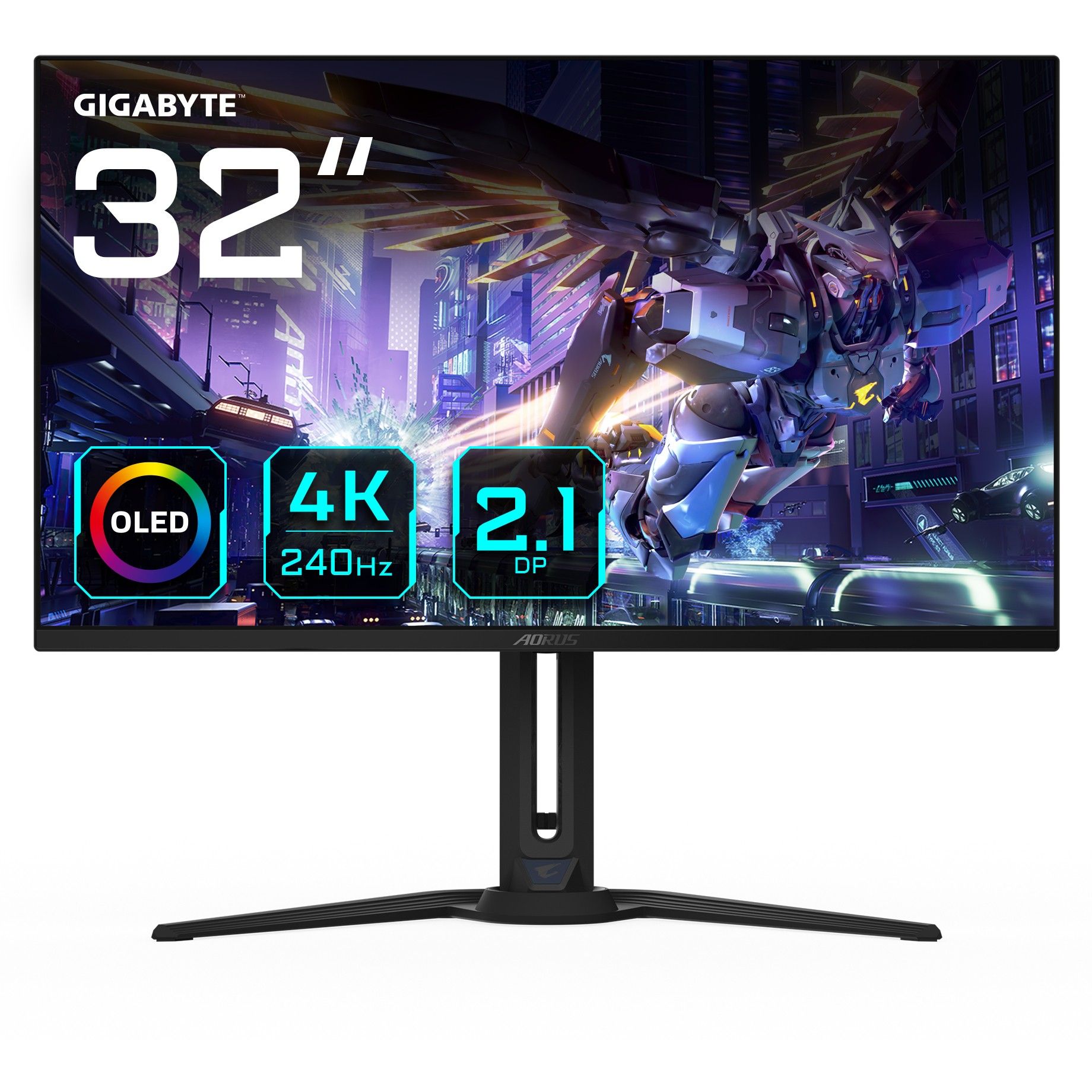 Monitor Gaming Gigabyte AORUS FO32U2P / 32" / 4K UHD OLED / 240 Hz / 0.03 ms / 2xHDMI + DP + USB-C + Speaker /Zezë