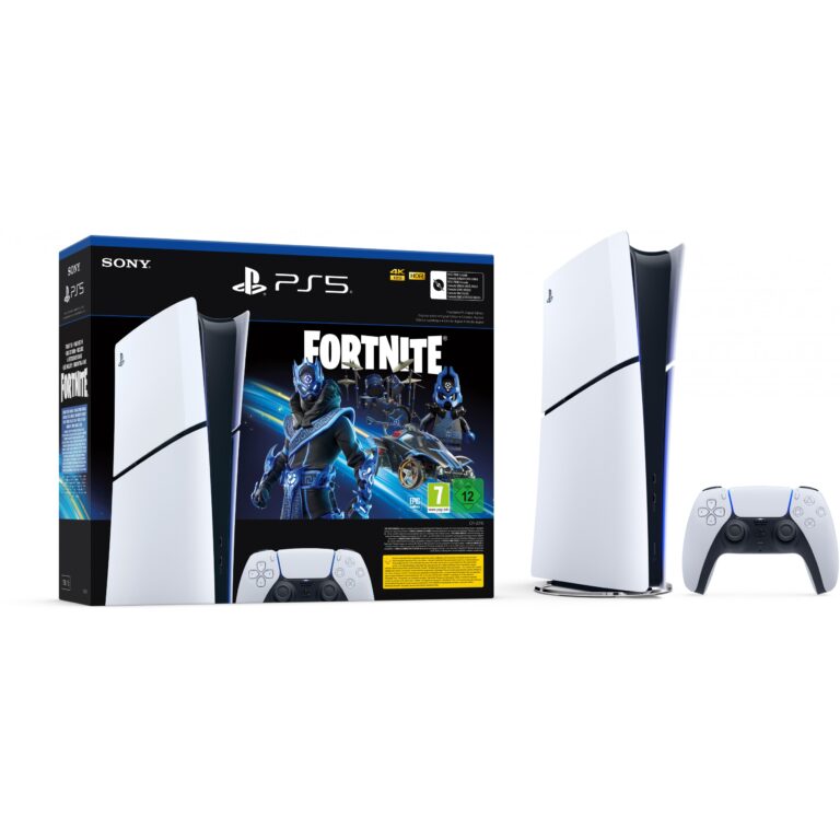 Konzolë Sony PlayStation 5 Slim Digital Edition Fortnite / Bardhë e zi
