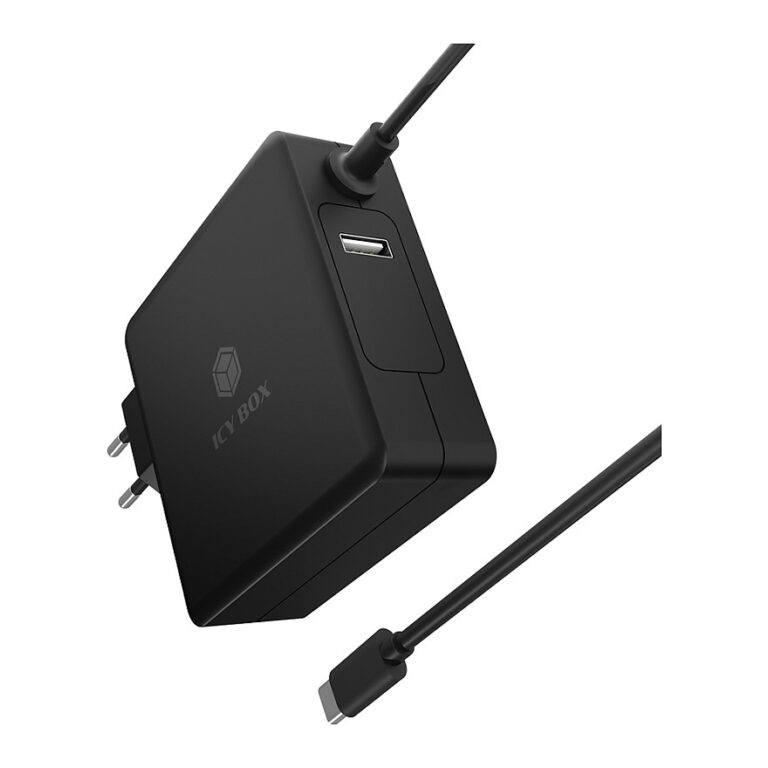 Adapter për Laptop ICY BOX IB-PS101-PD USB-C 90W / 1.8 m – Zezë