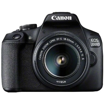 Kamerë digjitale Canon EOS 2000D / SLR Camera Kit / 24.1 MP / CMOS / 18 - 55 mm Canon EF-S / e zezë