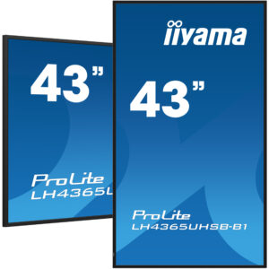 Monitor iiyama ProLite LH4365UHSB-B1 / 43" / 4K UHD IPS LED / 60 Hz / 8 ms / 2xHDMI + DP + LAN + WIFI + Speaker/ Zezë