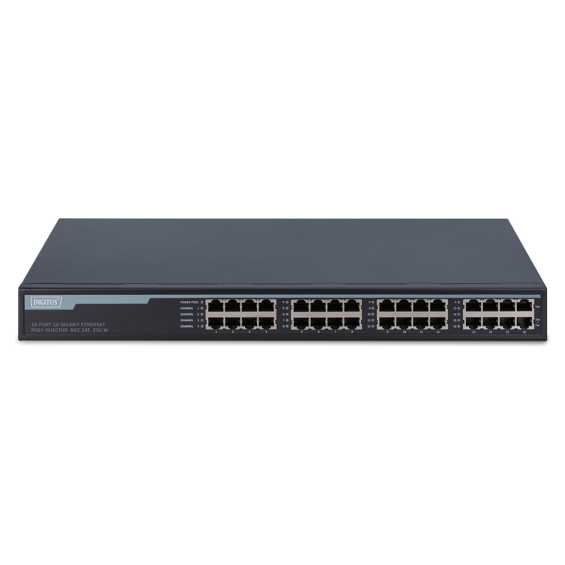 DIGITUS DN-95116 16-Port 10G Ethernet PoE+ Injector Hub | 250W | IEEE 802.3af/at | Rackmount 1U - Figura 3