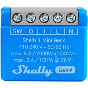 Shelly Relais 1 Mini Gen4 WLAN BT max. 8A 1 Kanal WLAN Matter Bluetooth