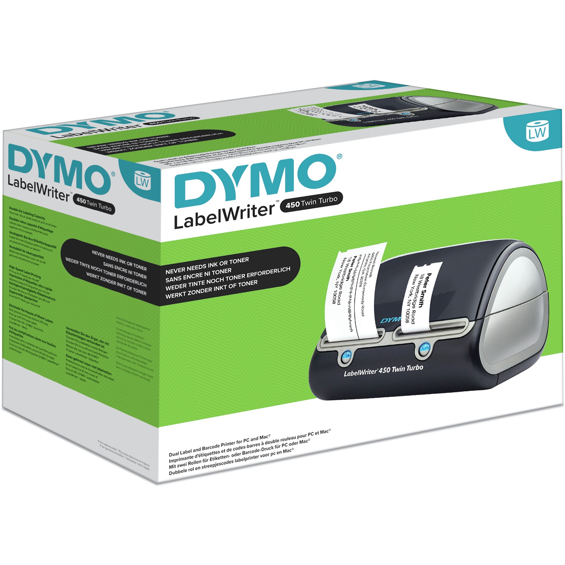 Printer Label DYMO LabelWriter 450 Twin Turbo / USB / 600dpi / 56mm / Direct Thermal - Zezë - Figura 2
