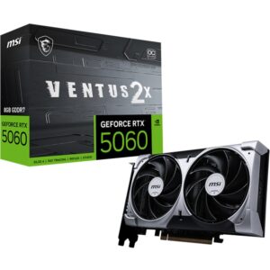 Kartelë Grafike Gaming MSI / NVIDIA GeForce / RTX 5060 / 8GB / Ventus 2X / OC / GDDR7 / 2 Fan